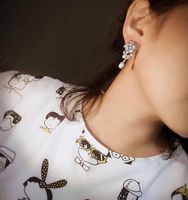Fashion Camellia Micro Zircon Pearl Earrings Nhbr149238 main image 5