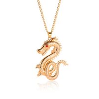 Exquisite Vintage Zodiac Dragon Flash Diamond Necklace Nhdp149305 main image 2