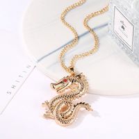 Exquisite Vintage Zodiac Dragon Flash Diamond Necklace Nhdp149305 main image 6