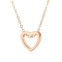 Korean Style Hollow Heart Love Heart Heart Couple Stainless Steel Color Necklace Nhdp149373 main image 4