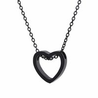 Style Coréen Creux En Forme De Coeur Amour Pêche Coeur Couple Acier Inoxydable Couleur Collier Qixi Bijoux Pour La Saint Valentin Cadeau main image 9