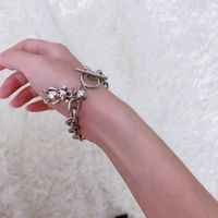 Distressed Vintage Dark Thick Chain Bracelet Nhyq149387 main image 5