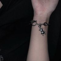 Distressed Vintage Dark Thick Chain Bracelet Nhyq149387 main image 6