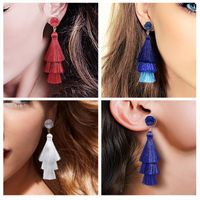 Vintage Ethnic Style Crystal Cluster Gradient Tassel Earrings Nhdp149395 main image 2