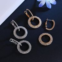 Korean Temperament Geometric Circle Artificial Gemstone Earrings Nhdp149412 main image 4