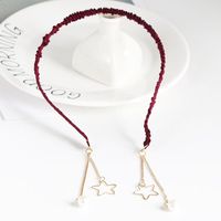 Simple Fake Earrings Headband Flower Pearl Necklace Nhdp149426 main image 3