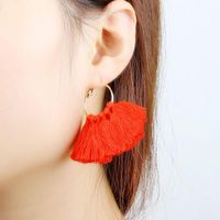 Fashion Fan-shaped Handmade Tassel Earrings Nhdp149433 main image 6