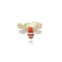 Elegante Anillo De Cristal De Abeja Con Baño De Oro Abierto Chapado En Oro Nhot149486 main image 6