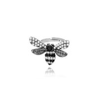 Stylish Diamond-plated Bee Crystal Open Gold-plated Ring Nhot149486 main image 11