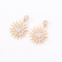 Fashion Sun Flower Artificial Gemstone Earrings Nhdp149346 sku image 3