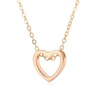 Korean Style Hollow Heart Love Heart Heart Couple Stainless Steel Color Necklace Nhdp149373 sku image 1