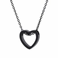 Korean Style Hollow Heart Love Heart Heart Couple Stainless Steel Color Necklace Nhdp149373 sku image 3