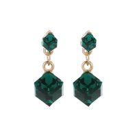 Water Cube Dark Blue Crystal Color Square Stud Earrings Nhdp149396 sku image 1