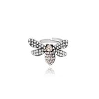 Stylish Diamond-plated Bee Crystal Open Gold-plated Ring Nhot149486 sku image 4
