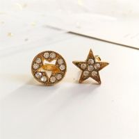 Full Diamond Five-pointed Star Stud Earrings Nhdp155625 main image 1