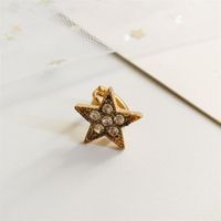 Full Diamond Five-pointed Star Stud Earrings Nhdp155625 main image 4
