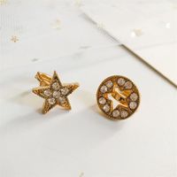 Full Diamond Five-pointed Star Stud Earrings Nhdp155625 main image 6