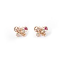 Fashion Pearl Butterfly Hollow Color Diamond Stud Earrings Nhdp155659 main image 6