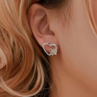 Simple Love Dog Claw Hollow Heart Heart Earrings Nhdp155664 main image 1