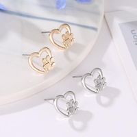 Simple Love Dog Claw Hollow Heart Heart Earrings Nhdp155664 main image 3