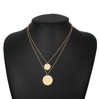 Stylish Metal Double-layer Round Necklace Nhpf155704 main image 5