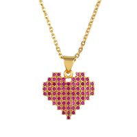 Heart-shaped Adjustable Necklace With Colored Diamonds Nhas155709 main image 4