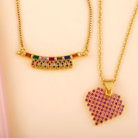 Heart-shaped Adjustable Necklace With Colored Diamonds Nhas155709 main image 6