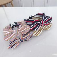 Knitted Fabric Color Striped Bow Headband Nhsm155746 main image 5