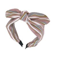 Knitted Fabric Color Striped Bow Headband Nhsm155746 main image 6