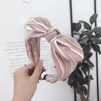 Knitted Fabric Color Striped Bow Headband Nhsm155746 main image 10