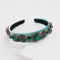 Nouvelle Européen Et Américain Style Baroque Carré Couleur Gemme Diamant Personnalité Cour De Luxe Tous Les-match Bandeau Catwalk Élégant Cheveux Accessoires main image 5