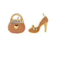 Fashion Bag High Heels Asymmetric Diamond Stud Earrings Nhdp155619 sku image 4