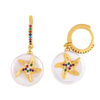 Devil Eye Micro-set Color Diamond Drop Round Geometric Earrings Nhas155643 sku image 1