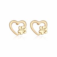 Simple Love Dog Claw Hollow Heart Heart Earrings Nhdp155664 sku image 2