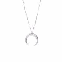 Fashion Plated Gold And Silver Crescent Pendant Necklace Nhcu149800 main image 6