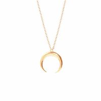 Fashion Plated Gold And Silver Crescent Pendant Necklace Nhcu149800 main image 7