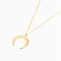 Fashion Plated Gold And Silver Crescent Pendant Necklace Nhcu149800 main image 8