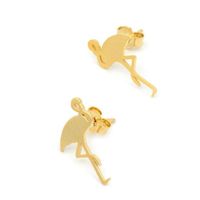 Hand-drawing Red-crowned Crane Alloy Plating Stud Earrings Gold And Silver Rose Golden Nhcu149815 main image 1