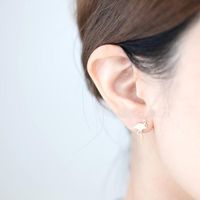 Hand-drawing Red-crowned Crane Alloy Plating Stud Earrings Gold And Silver Rose Golden Nhcu149815 main image 4