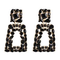 New Geometric Color Diamond-studded Hollow Earrings Nhjj149817 main image 9