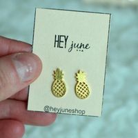 Fashion Hollow Brushed Pineapple Alloy Plating Stud Earrings Nhcu149831 main image 3