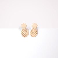 Fashion Hollow Brushed Pineapple Alloy Plating Stud Earrings Nhcu149831 main image 7