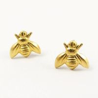 Européen Et Américain Populaire Petite Abeille Oreille Goujons Insecte Abeille Forme Boucles D'oreilles Alliage Or Plaqué Argent Oreille Goujons Boucles D'oreilles En Gros main image 6