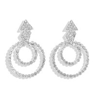 Automne 2019 Européenne Et American Hot Boucles D'oreilles Plein Diamant Géométrique Personnalisé Accrocheur Creux Strass Boucles D'oreilles Oreille Anneaux main image 7