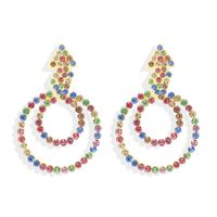 Automne 2019 Européenne Et American Hot Boucles D'oreilles Plein Diamant Géométrique Personnalisé Accrocheur Creux Strass Boucles D'oreilles Oreille Anneaux main image 8