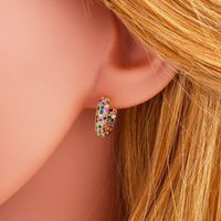 New Copper Inlaid Zircon Color Hoop Earrings Nhas149866 main image 6