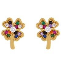 Papillon Fleur Boucles D'oreilles Européen Et Américain Ins Simple Mignon Tout-match Petit Boucles D'oreilles Doux Coloré Zircon Stud Boucles D'oreilles Err26 main image 8