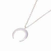 Fashion Plated Gold And Silver Crescent Pendant Necklace Nhcu149800 sku image 4