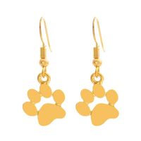 Commerce Extérieur Populaire Style Fournir Animal Chat Chien Empreintes De Pattes Boucles D'oreilles Gouttes Pour Les Oreilles Femelle Anti-allergie Oreille Crochet Palm Imprimer Empreintes Clous D'oreille En Gros sku image 2