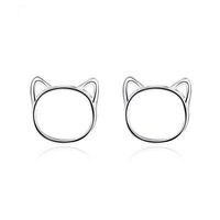 Sweet Hollow Cat Alloy Stud Earrings Nhcu149843 sku image 1